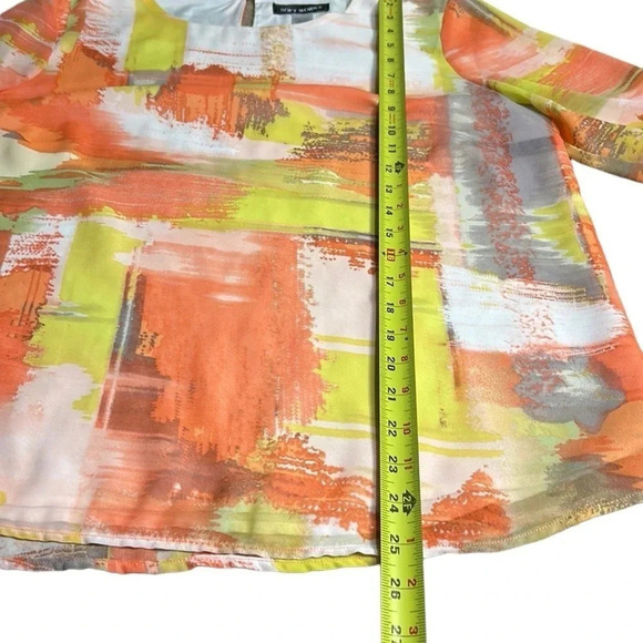Soft Works 🇨🇦 balloon sleeve blouse,sz LARGE boho ,Multicolor,artsy,semi sheer - Picture 9 of 13